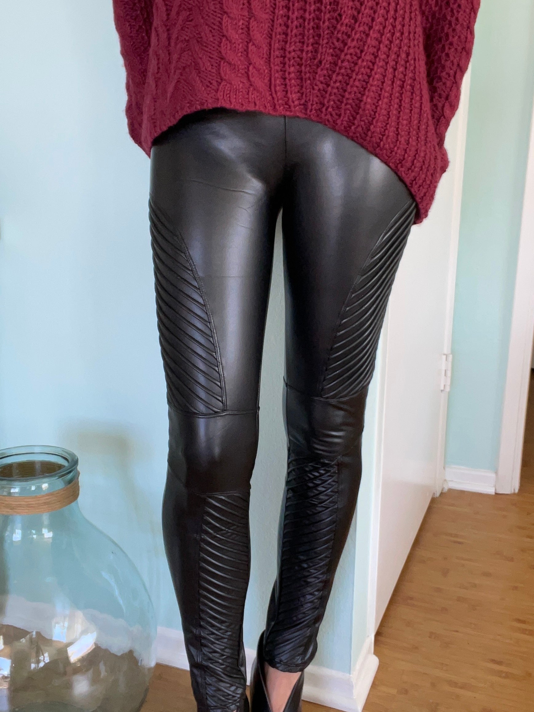 Spanx Faux Leather Red Leggings for Women for sale
