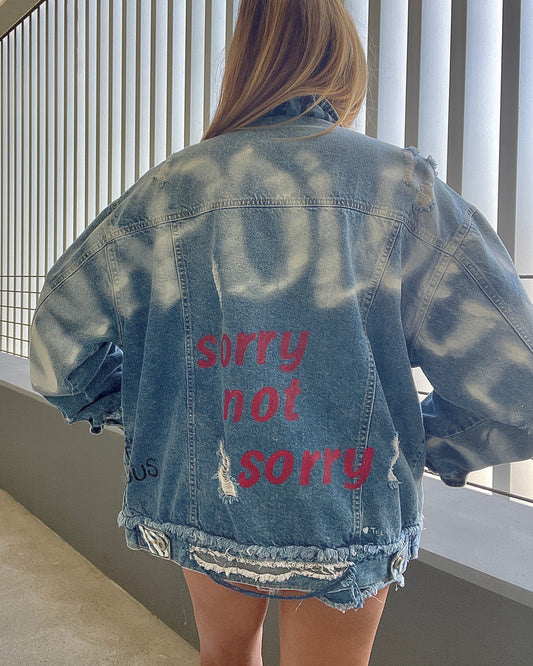 SORRY NOT SORRY - Hand painted jacket