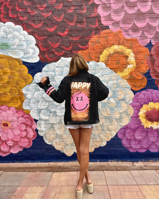 CHOOSE HAPPY - Hand painted jacket