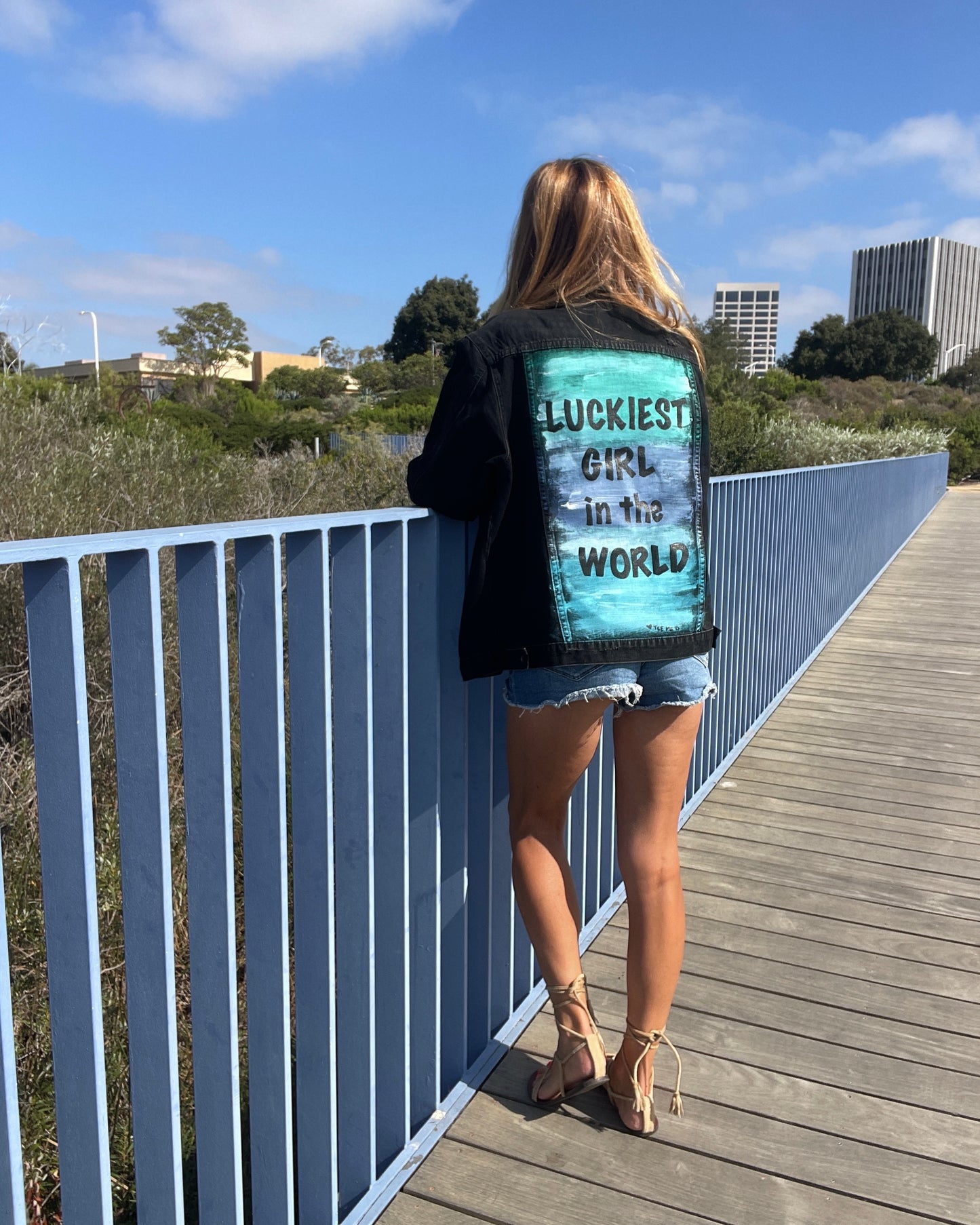 LUCKIEST GIRL ♥ Cheers to me! - Hand painted jacket