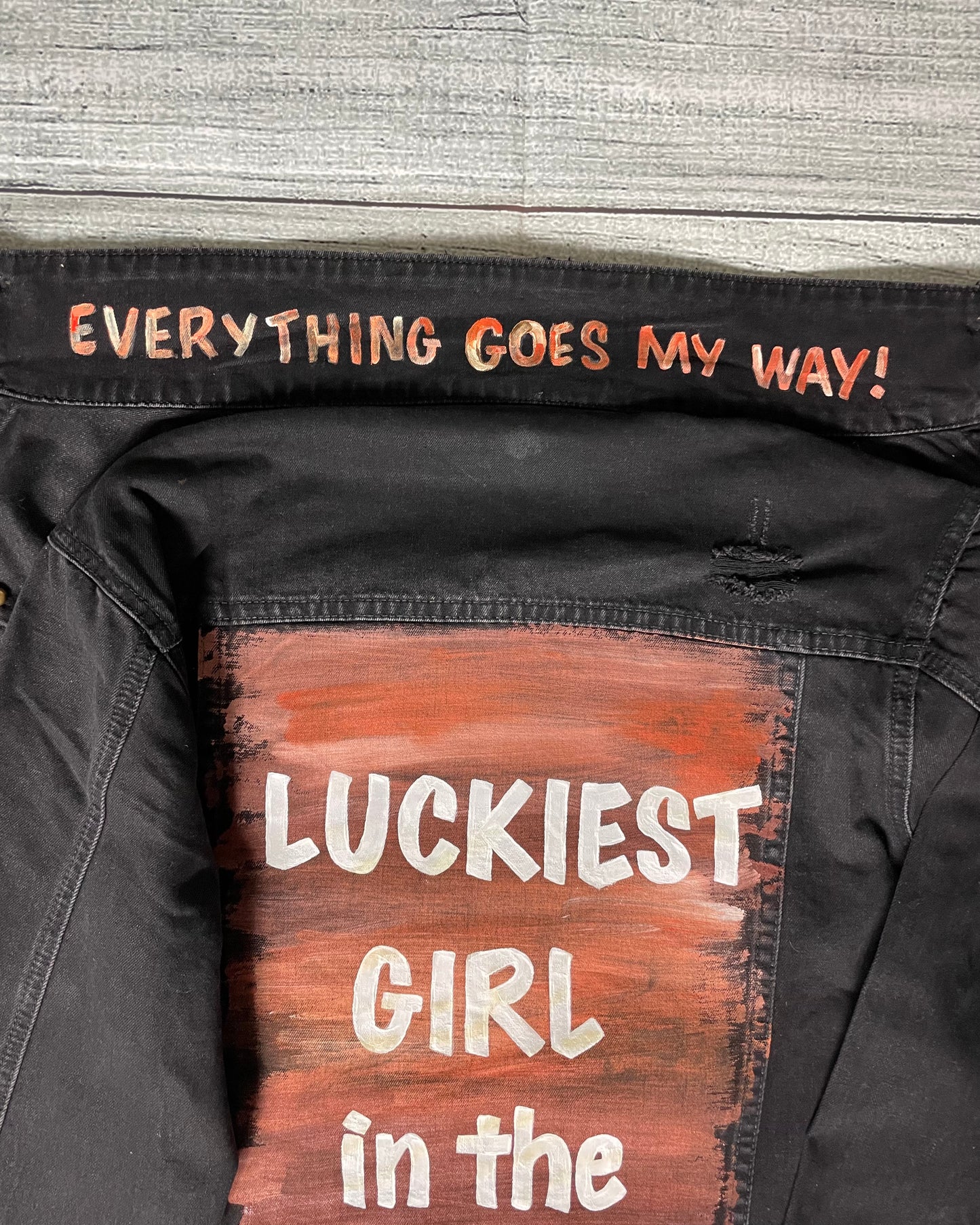 LUCKIEST GIRL ♥ Everything goes my way! - Hand painted jacket